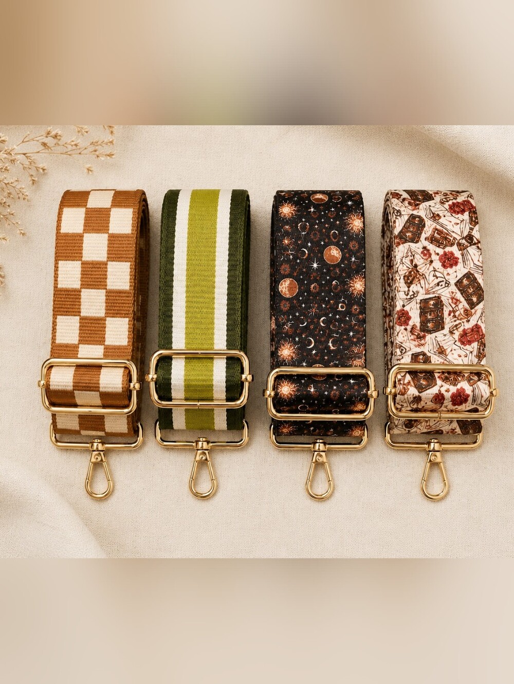 Modern + Chic Purse Strap Bundle: Bookish, Celestial, Checkered, Green Stripe